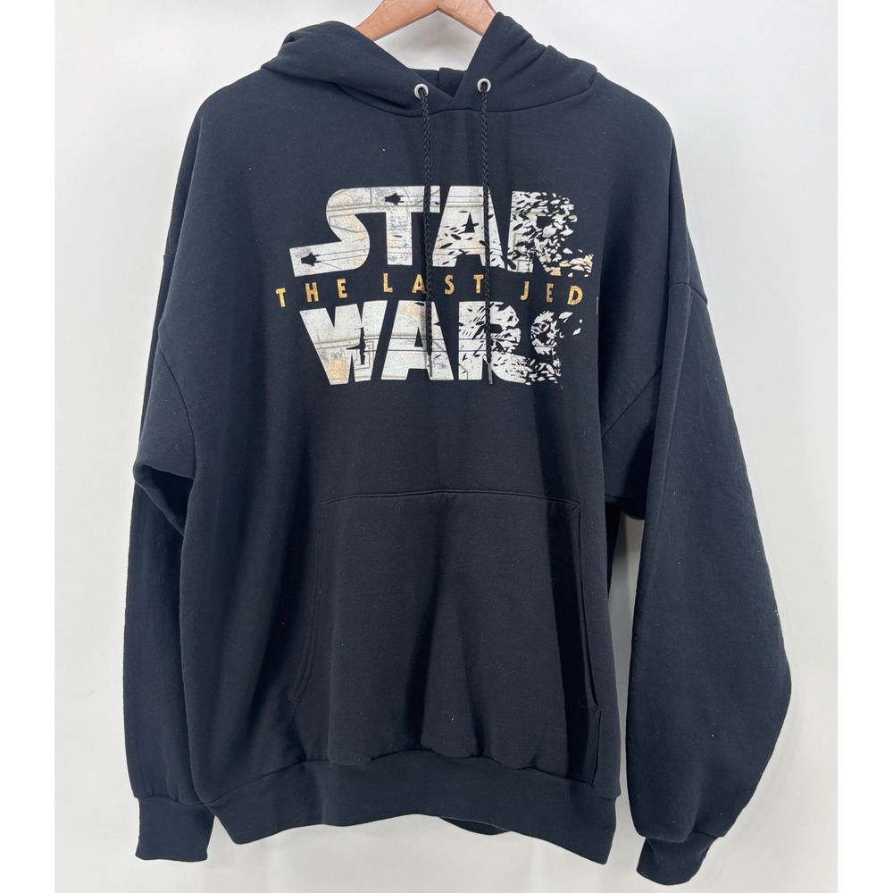 Disney Parks Star Wars The Last Jedi Hoodie Men's 2XL Black Graphic Pullover